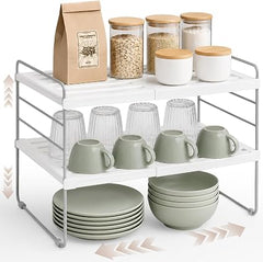 mepure Adjustable Cupboard Organiser & Spice Rack, 26–41 cm Wide, 26cm High