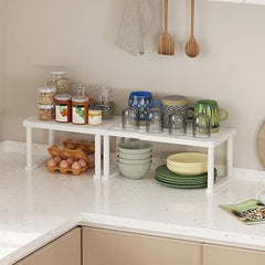Lifewit Plastic Kitchen Cupboard Shelf Organiser, Set of 2