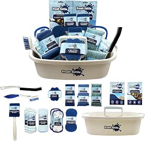 26Pc Complete Cleaning Caddy Kit With Microfibre Cloths, Sponge & Scourer's For Kitchen And Bathroom Cleaning - Home Cleaning Kit
