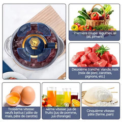 5L Stainless Steel Electric Meat Grinder Large Capacity Multifunctional Food Chopper Vegetable Slicer Blender for Home Kitchen